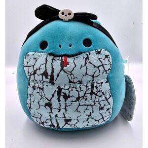 Squishmallows Amity the Sea Snake Teal Skull Bow 7 inch Plush S7 2024 NWT